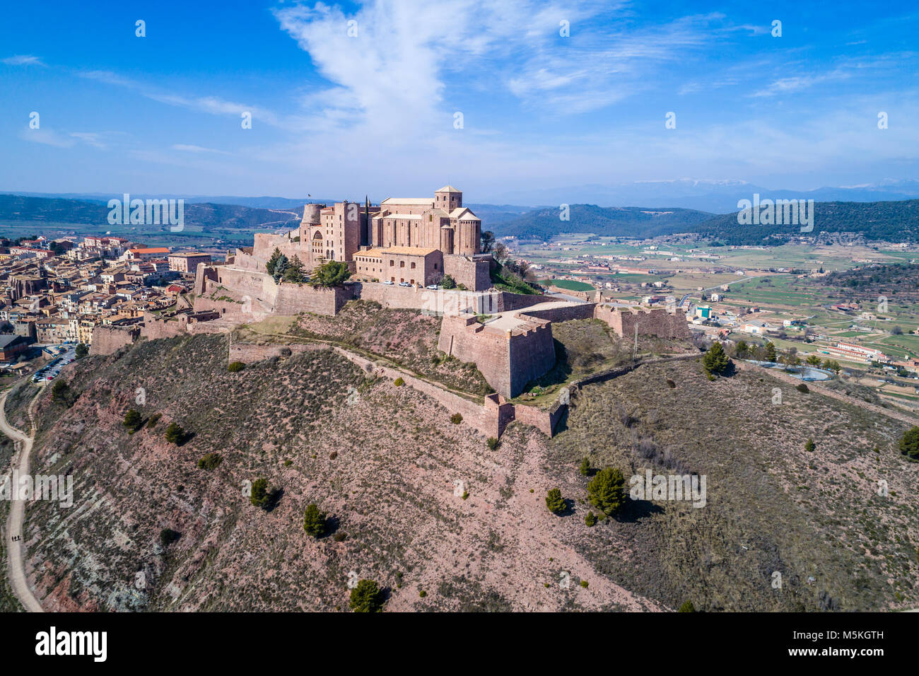 Aerial view of Cardona Castle, Cardona, Catalonia, Spain Stock Photo