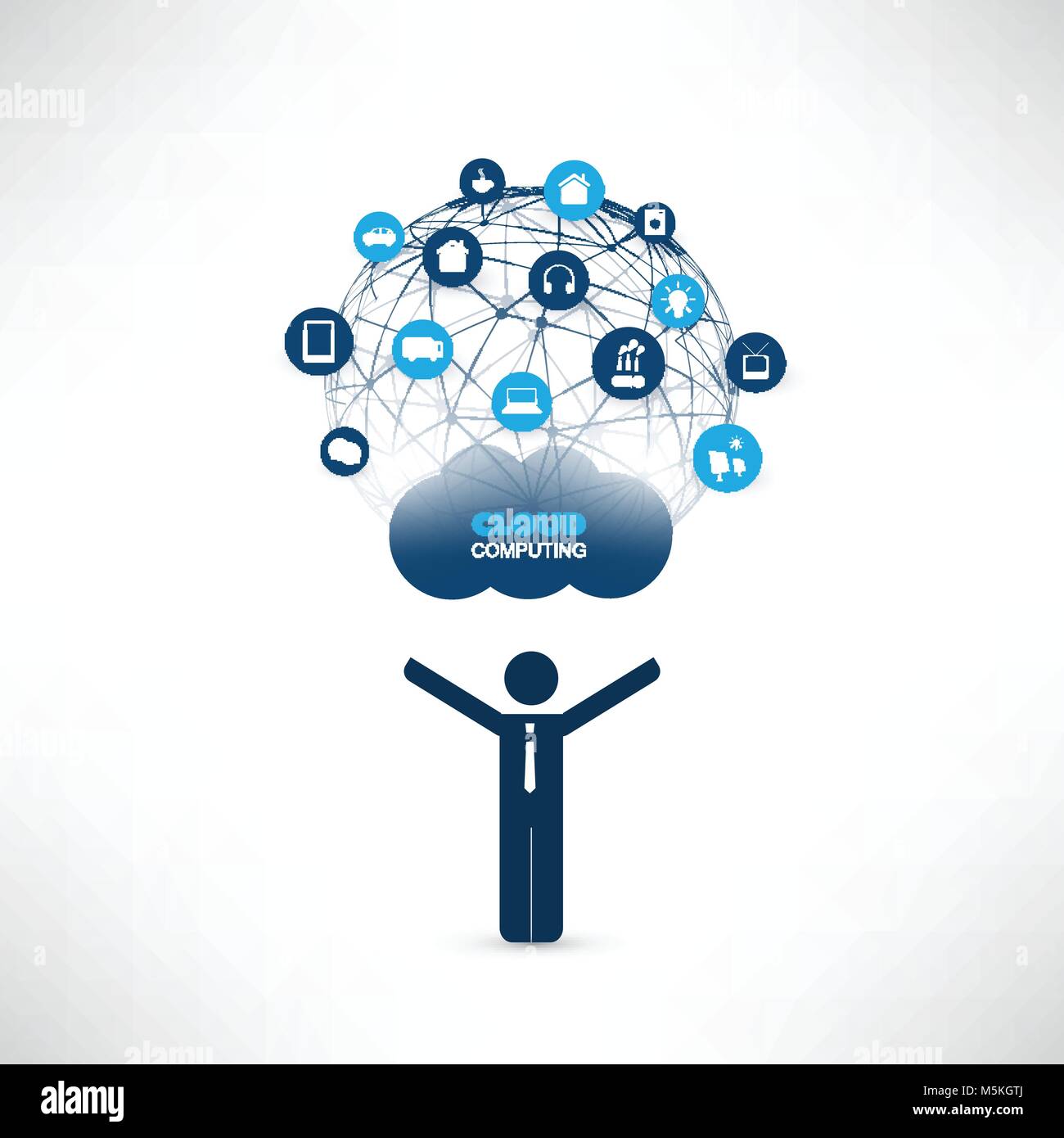 Cloud Computing Design Concept with Icons - Digital Network Connections ...