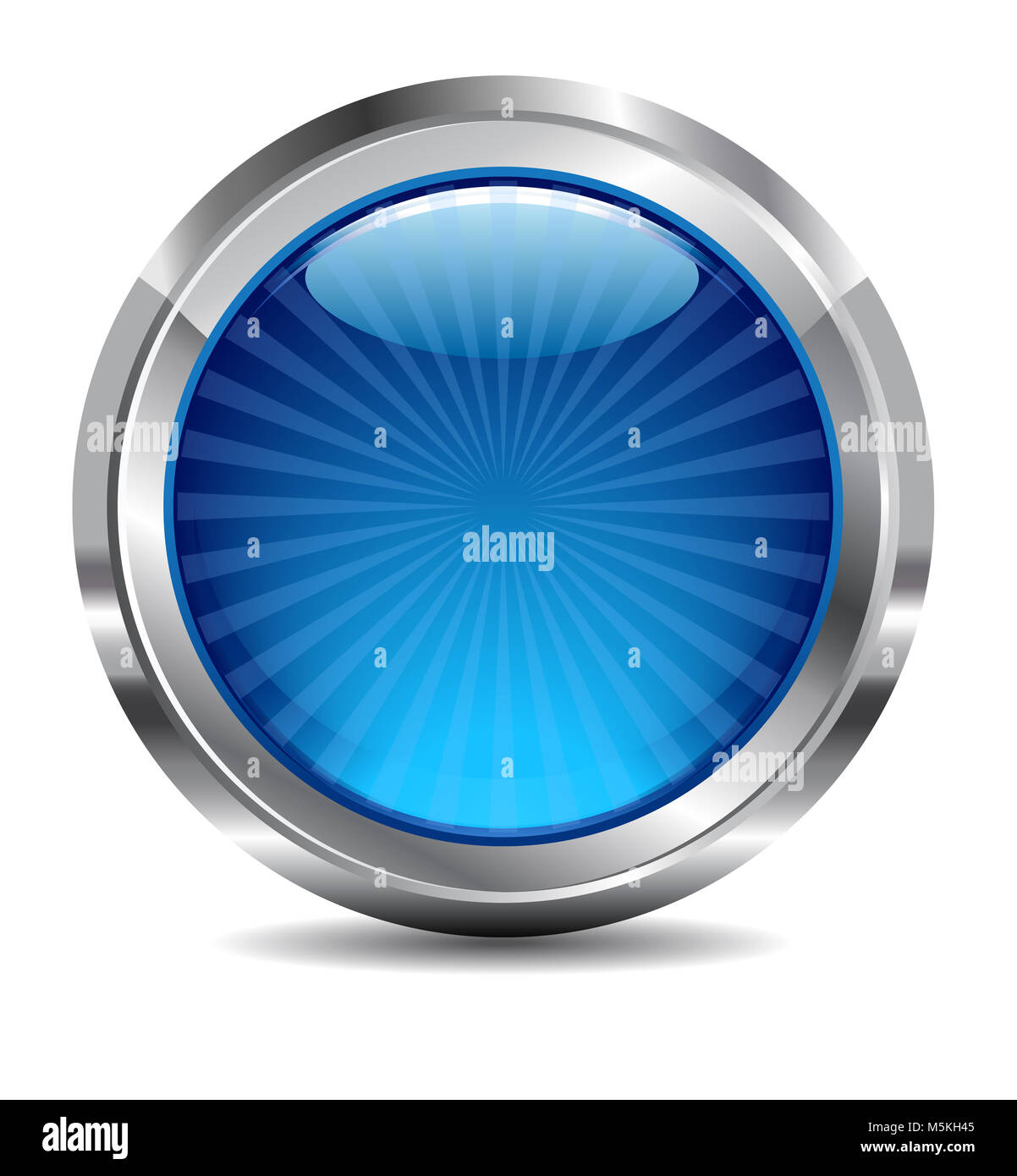 Blue Shiny Button Icon Design Stock Photo