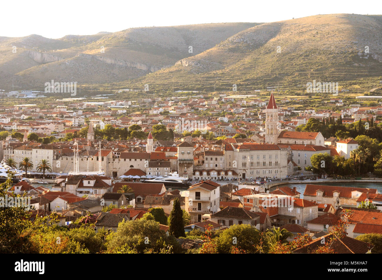 Panoramic view the old town Trogir, Croatia Stock Photo