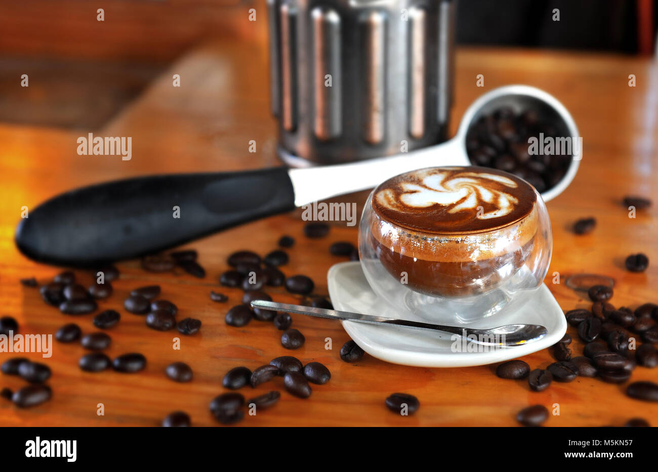 Coffee time one cup or glass of great coffee made fresh life Stock Photo