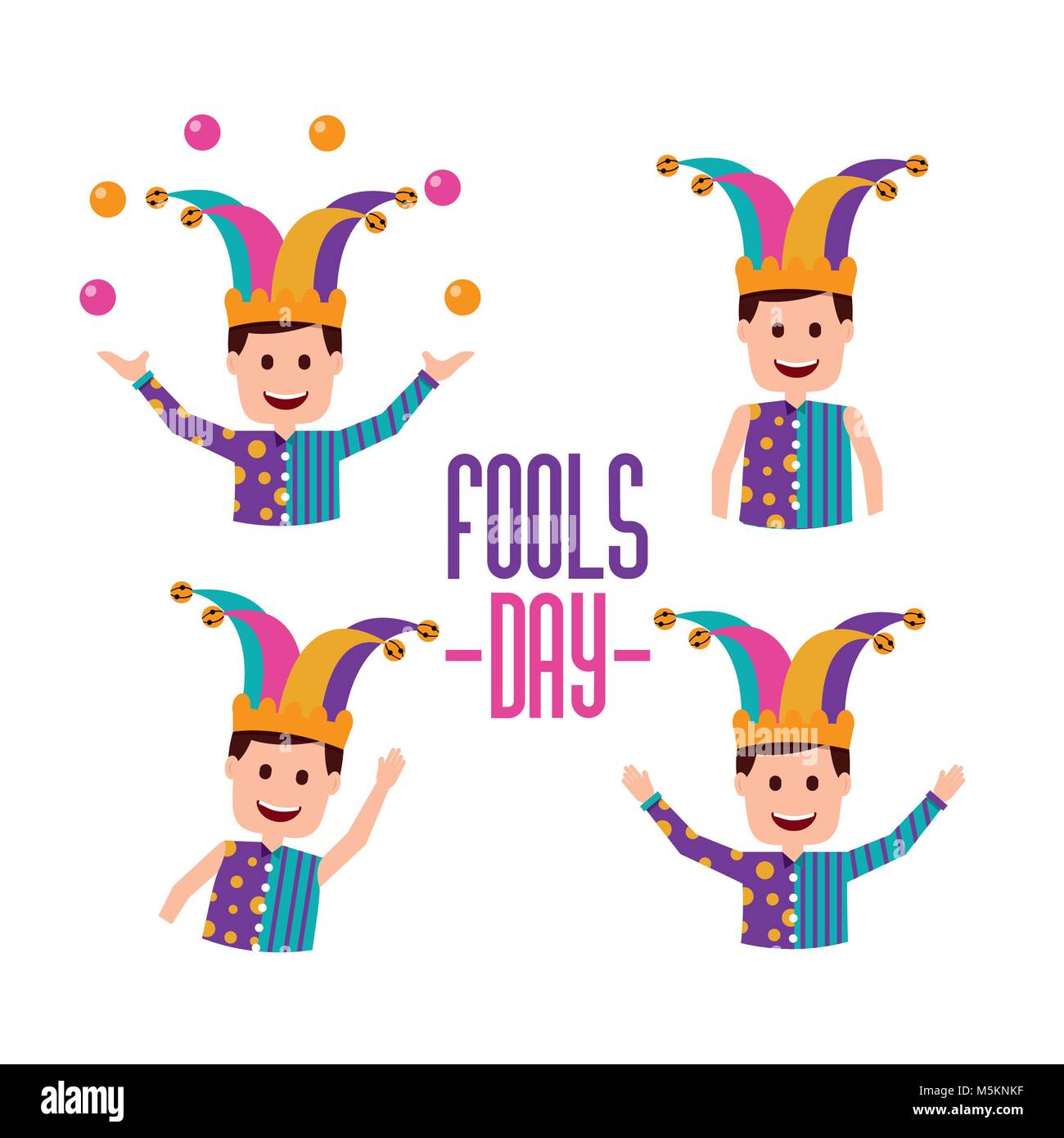 fools day greeting card Stock Vector