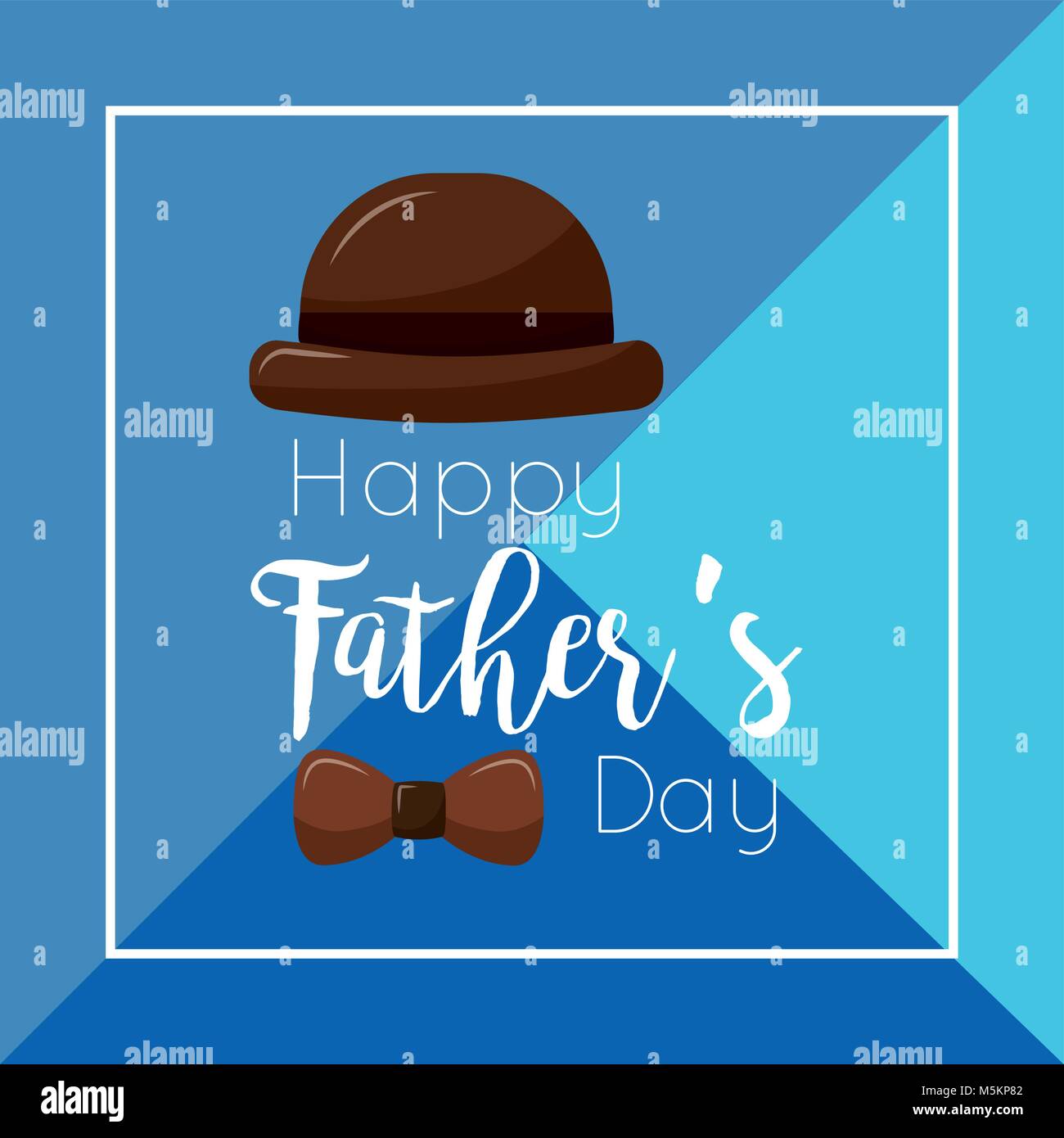 happy fathers day brown hat and mustache card Stock Vector Image & Art ...