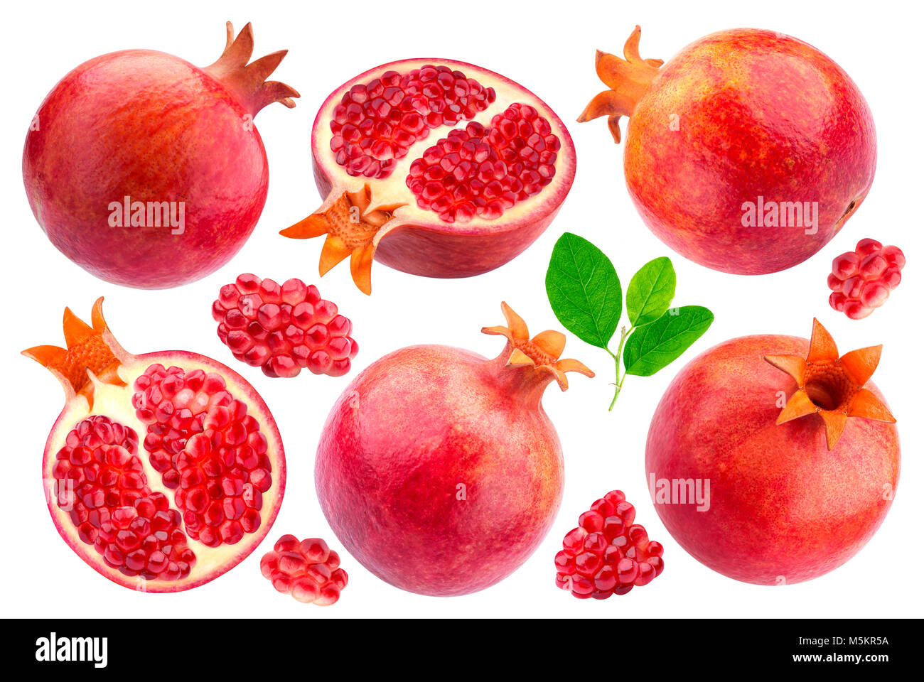 Pomegranate isolated on white background, collection Stock Photo