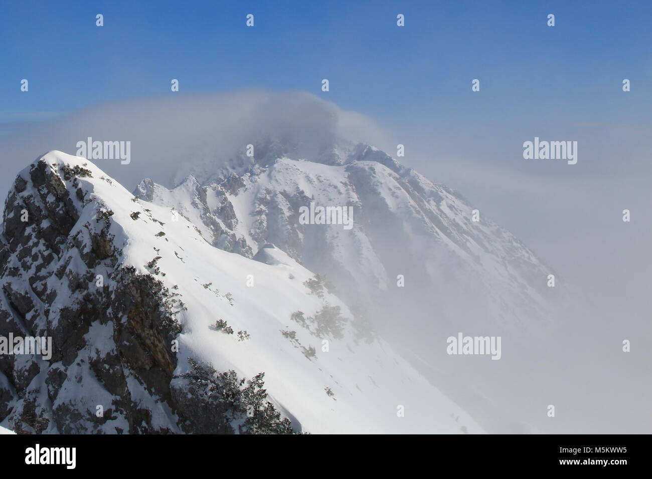 foggy day in the mountains Stock Photo - Alamy