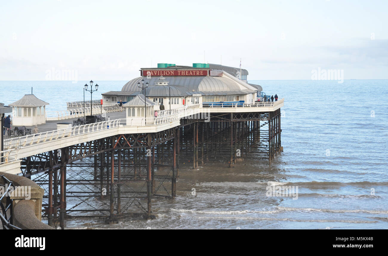 Looking down on Cromer Pier in Norfolk with its Theatre Stock Photo