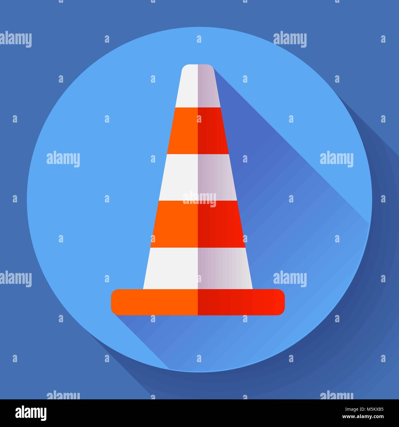 Traffic cone color icon. under construction symbol. Flat design style ...