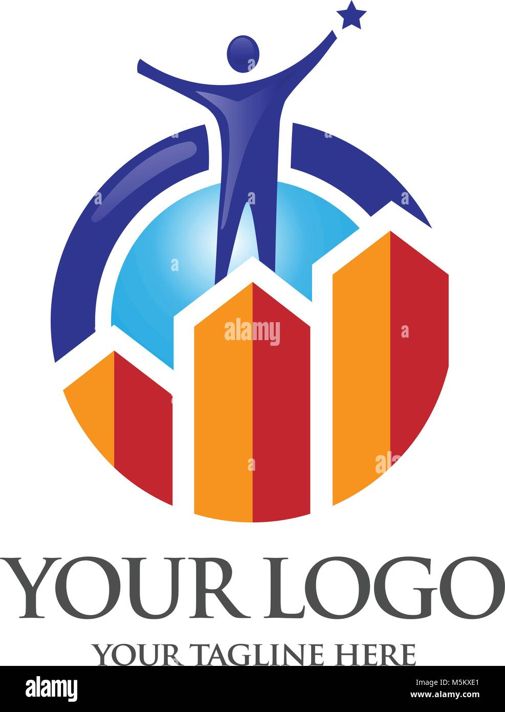 elegant concept of success marketing logo vector Stock Vector