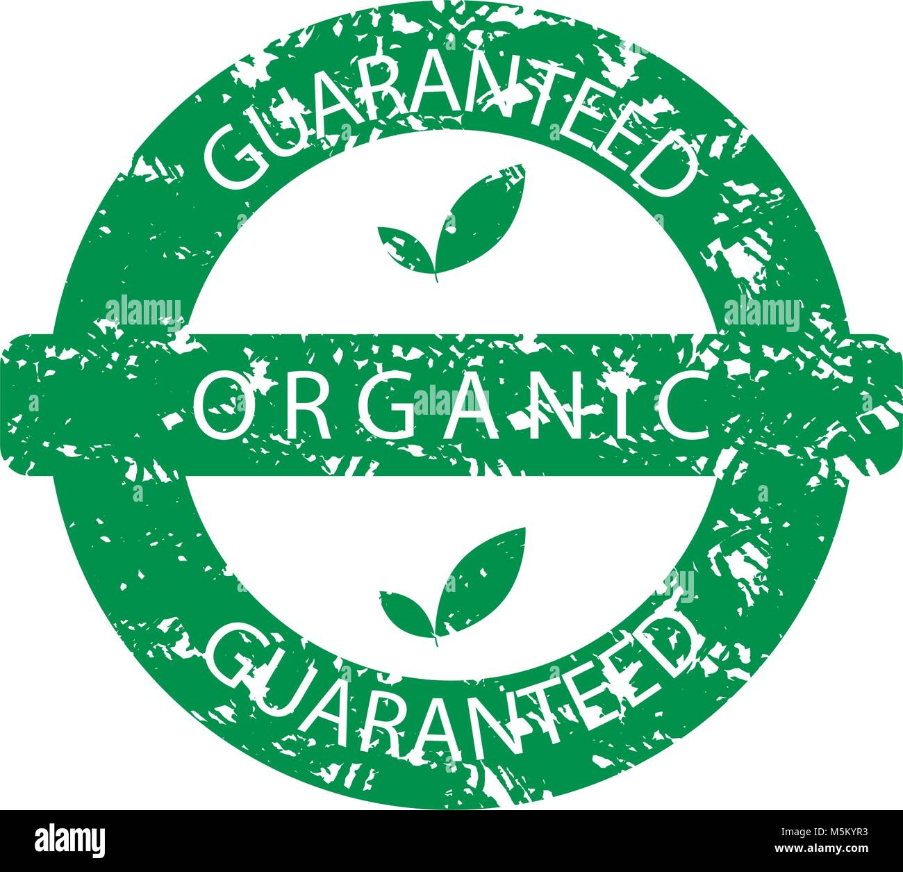 Organic guaranteed rubber stamp green. Natural organic stamp, green ...