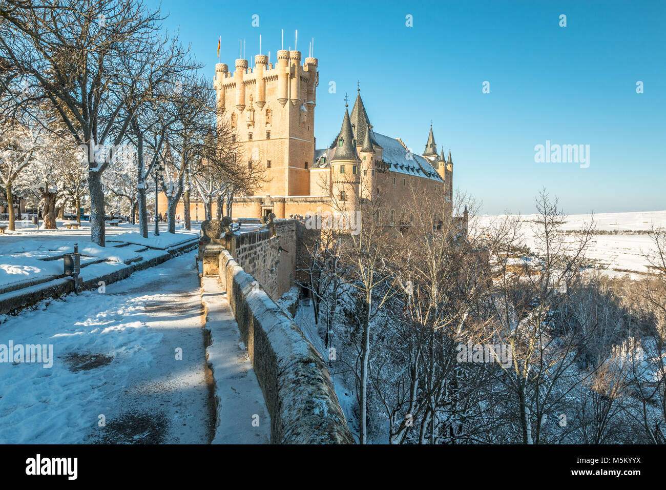 Winter In Alcazar Of Segovia Spain Stock Photo Alamy