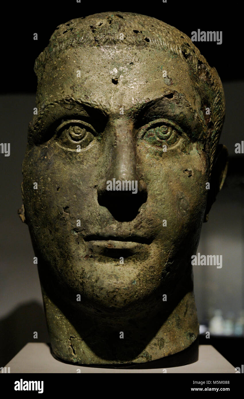 Gordian III (225-244). Roman Emperor. Bust in bronze probably of Gordian III. Roman-Germanic Museum. Cologne. Germany. Stock Photo
