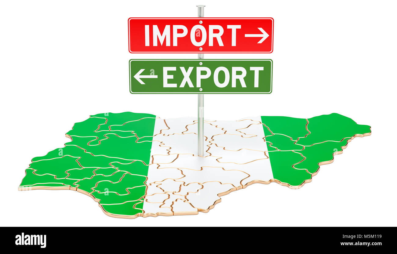 Import and export in Nigeria concept, 3D rendering isolated on white  background Stock Photo - Alamy