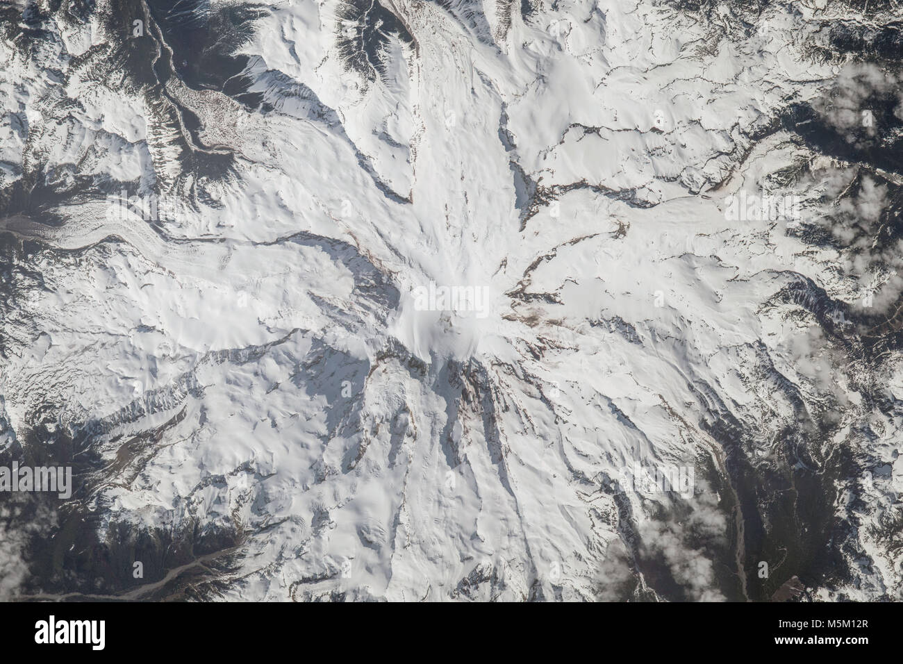Aerial Mt Rainier, Washington Stock Photo