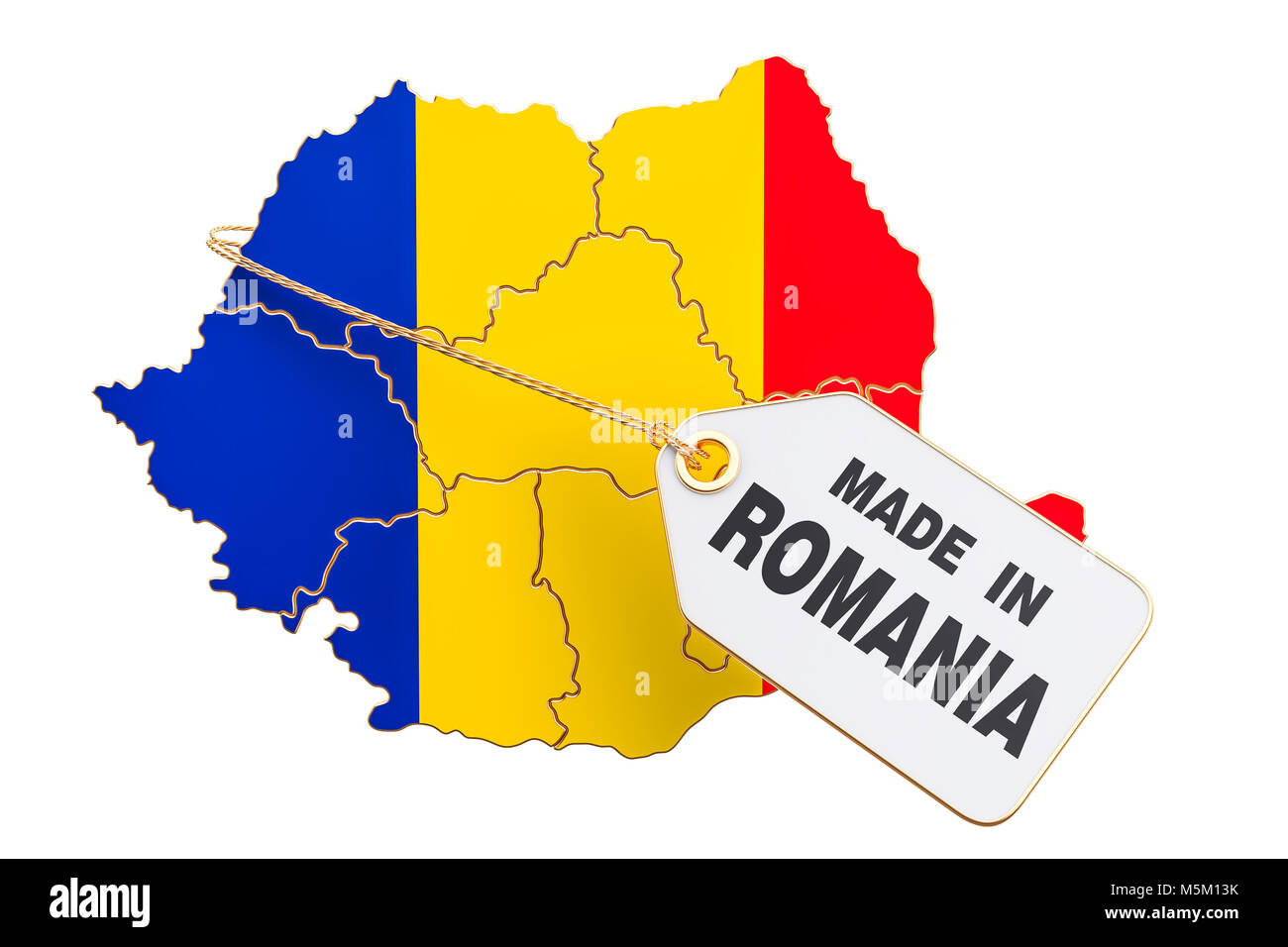 Made in Romania concept, 3D rendering isolated on white background Stock Photo