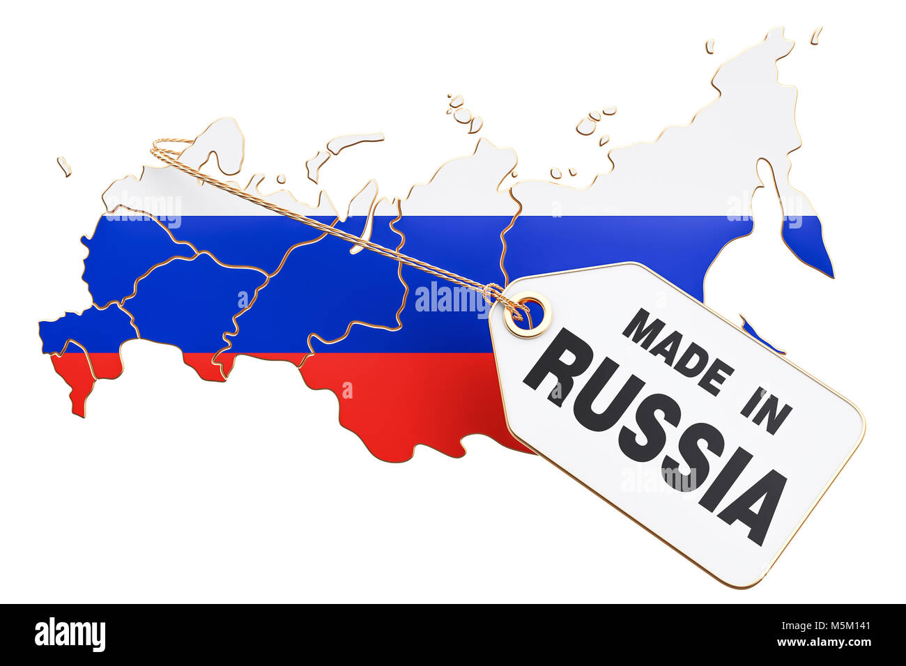 Made in Russia concept, 3D rendering isolated on white background Stock Photo