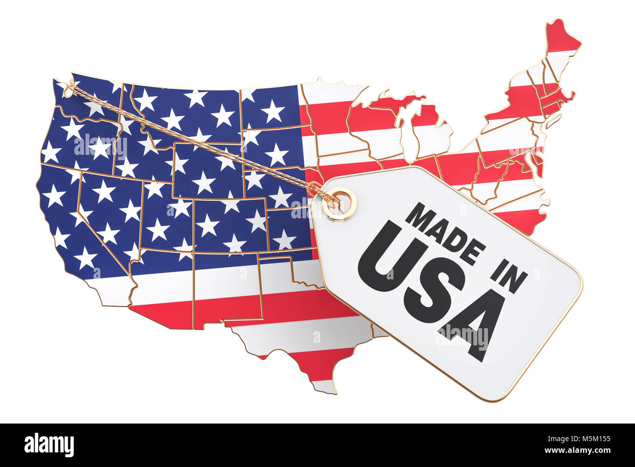 Made in the United States concept, 3D rendering isolated on white background Stock Photo