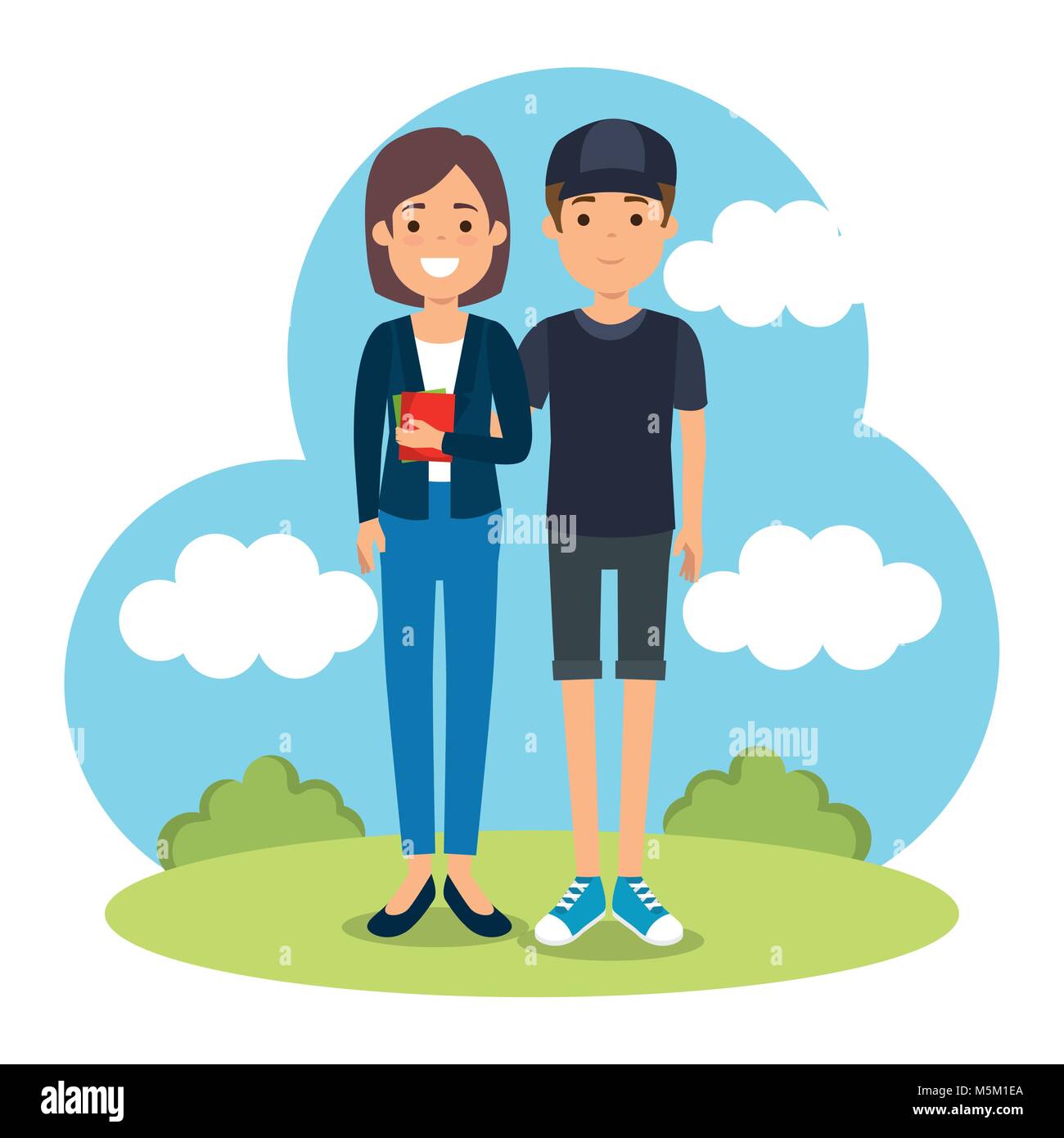 couple in the park characters Stock Vector Image & Art - Alamy