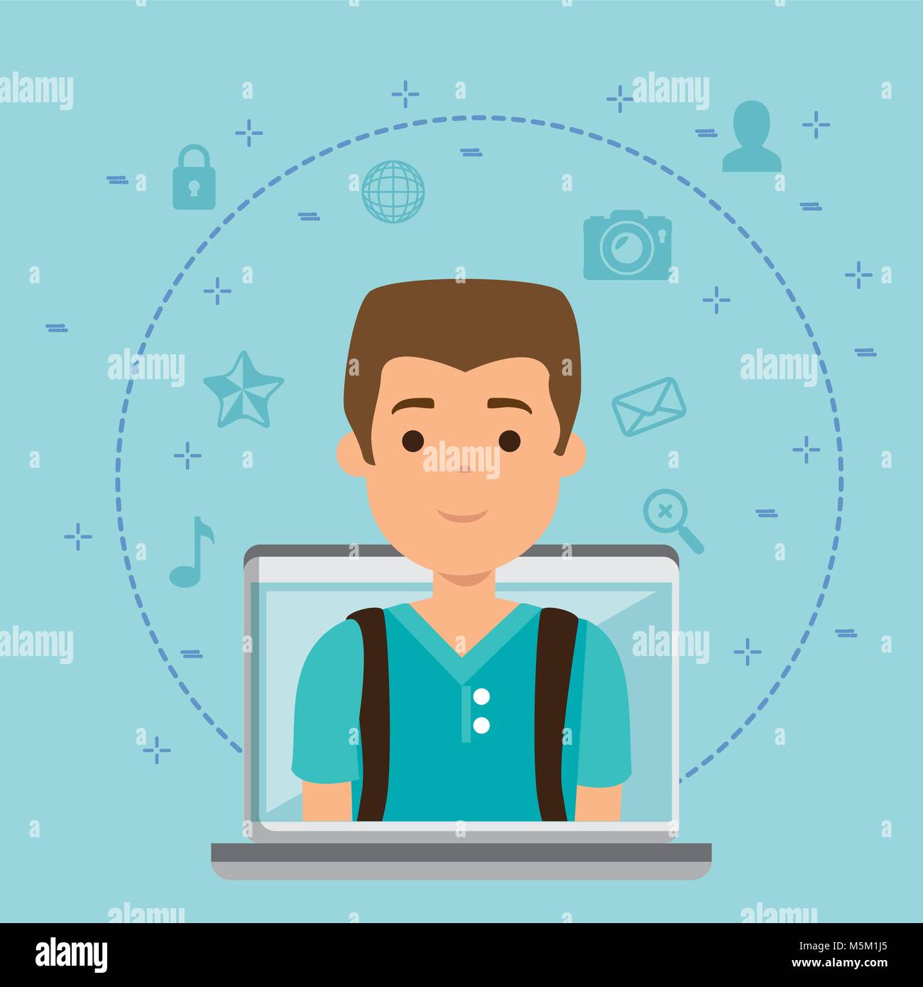 young man in workplace Stock Vector Image & Art - Alamy
