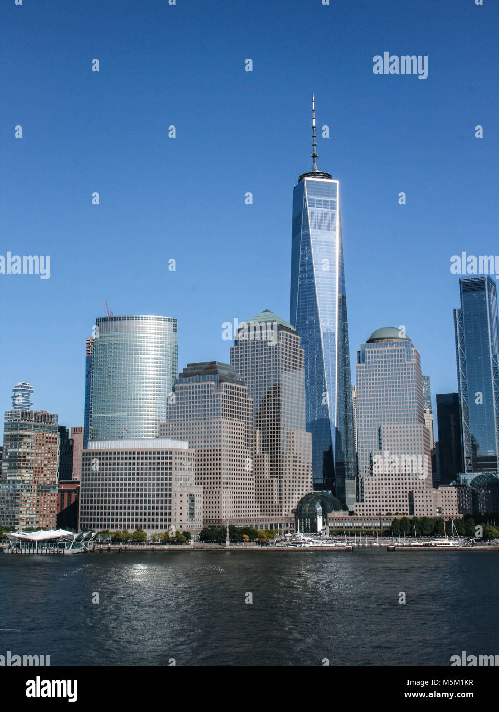 New York skyline with World Trade Center Stock Photo