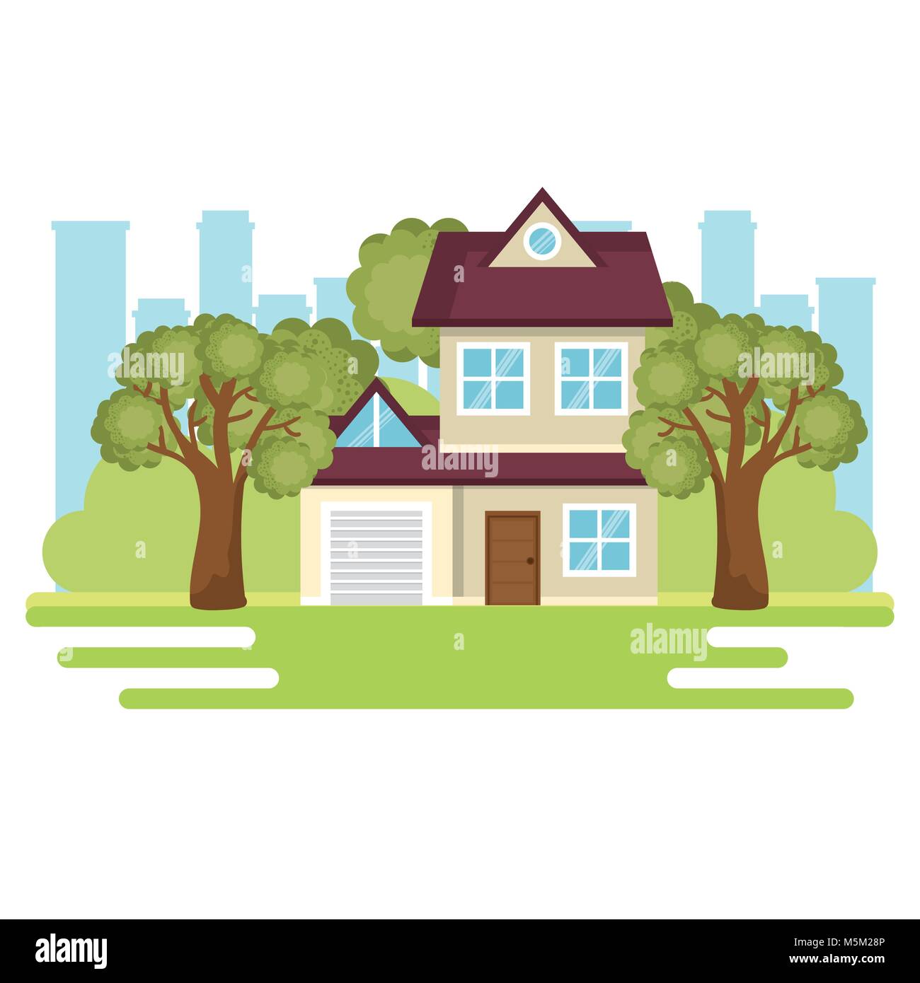 landscape with house scene Stock Vector Image & Art Alamy
