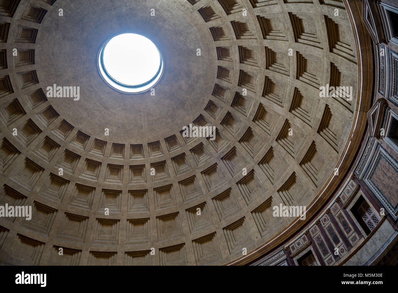 Cupola of Pantheon in Rome in Italy Stock Photo