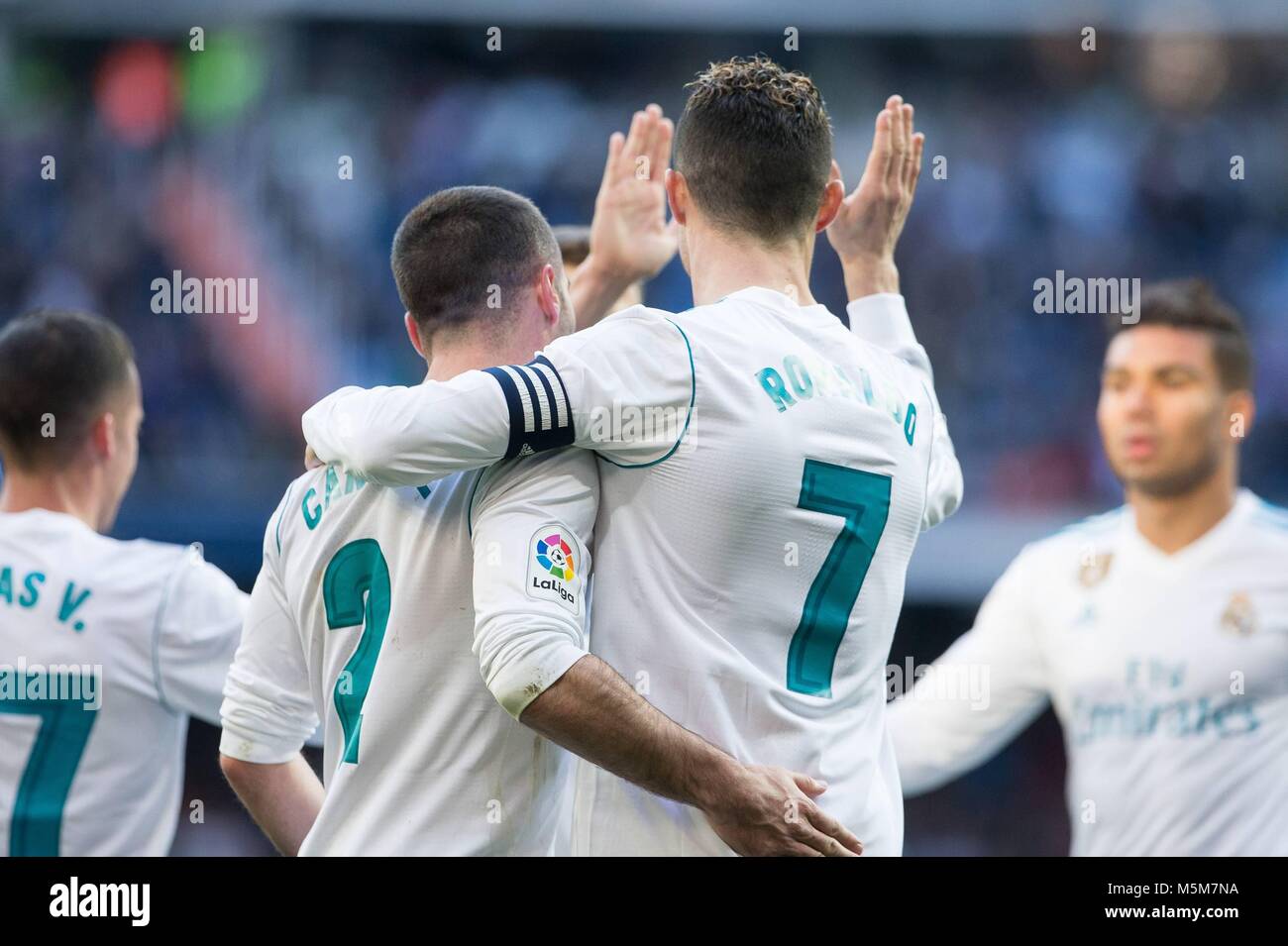 Real MadridÂ´s Portuguese forward Cristiano Ronaldo celebrating after ...