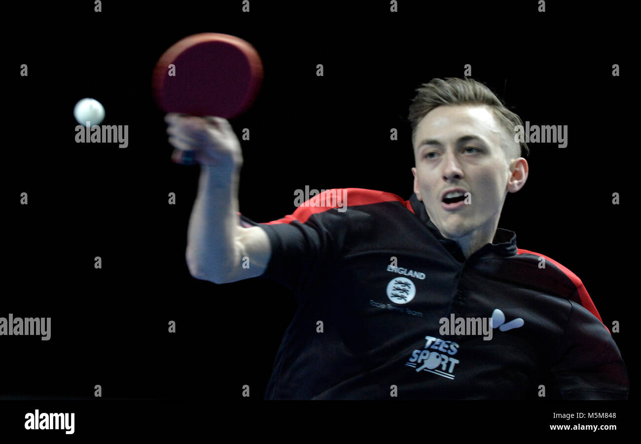 London, UK, 24 Feb, 2018. ITTF World Cup Team Table Tennis Copper Box