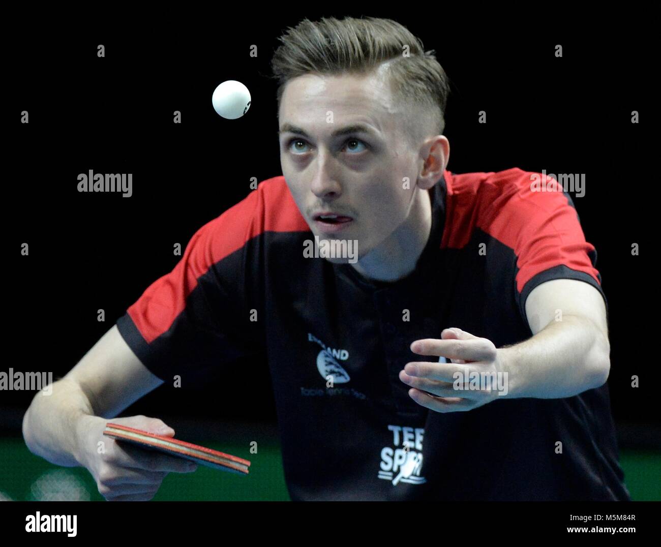 London, UK, 24 Feb, 2018. ITTF World Cup Team Table Tennis Copper Box