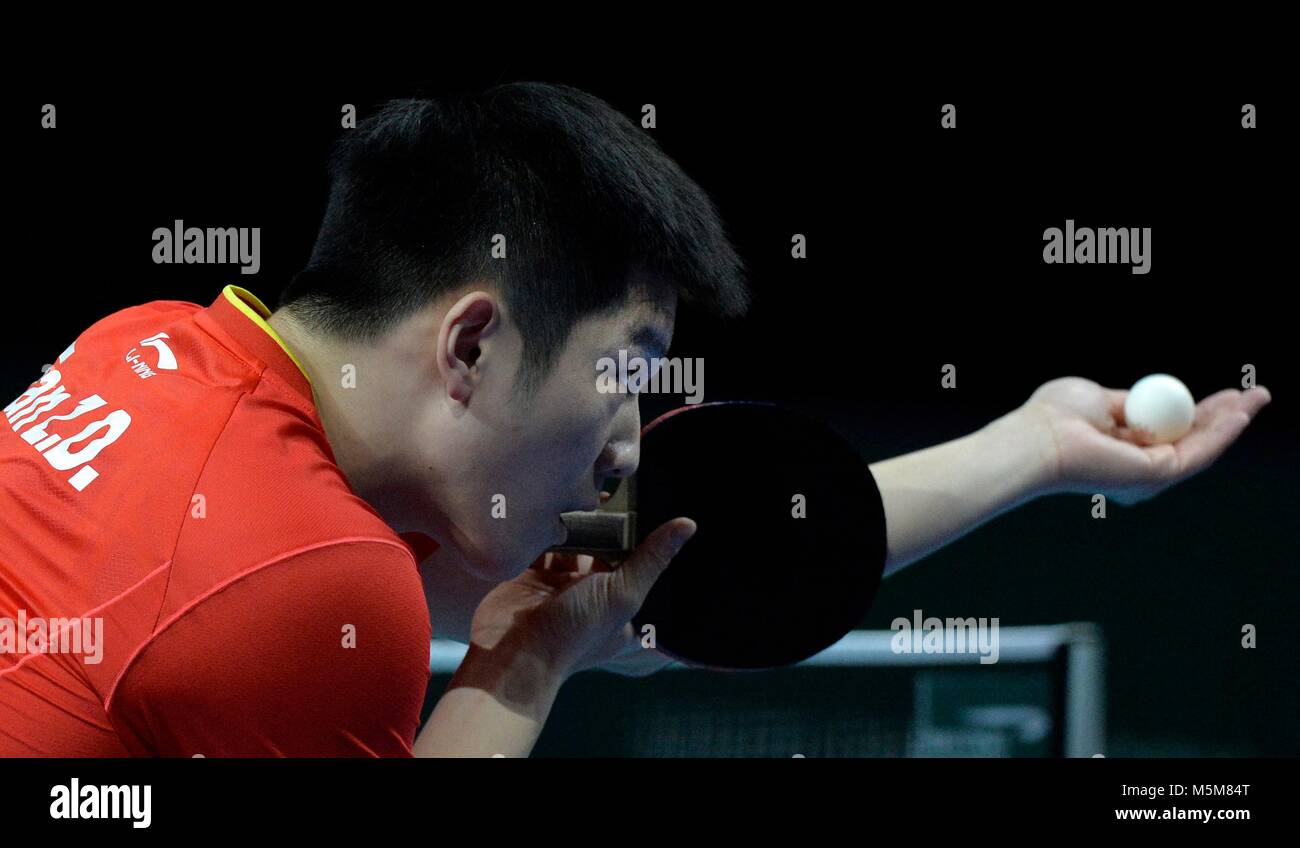 London, UK, 24 Feb, 2018. ITTF World Cup Team Table Tennis Copper Box