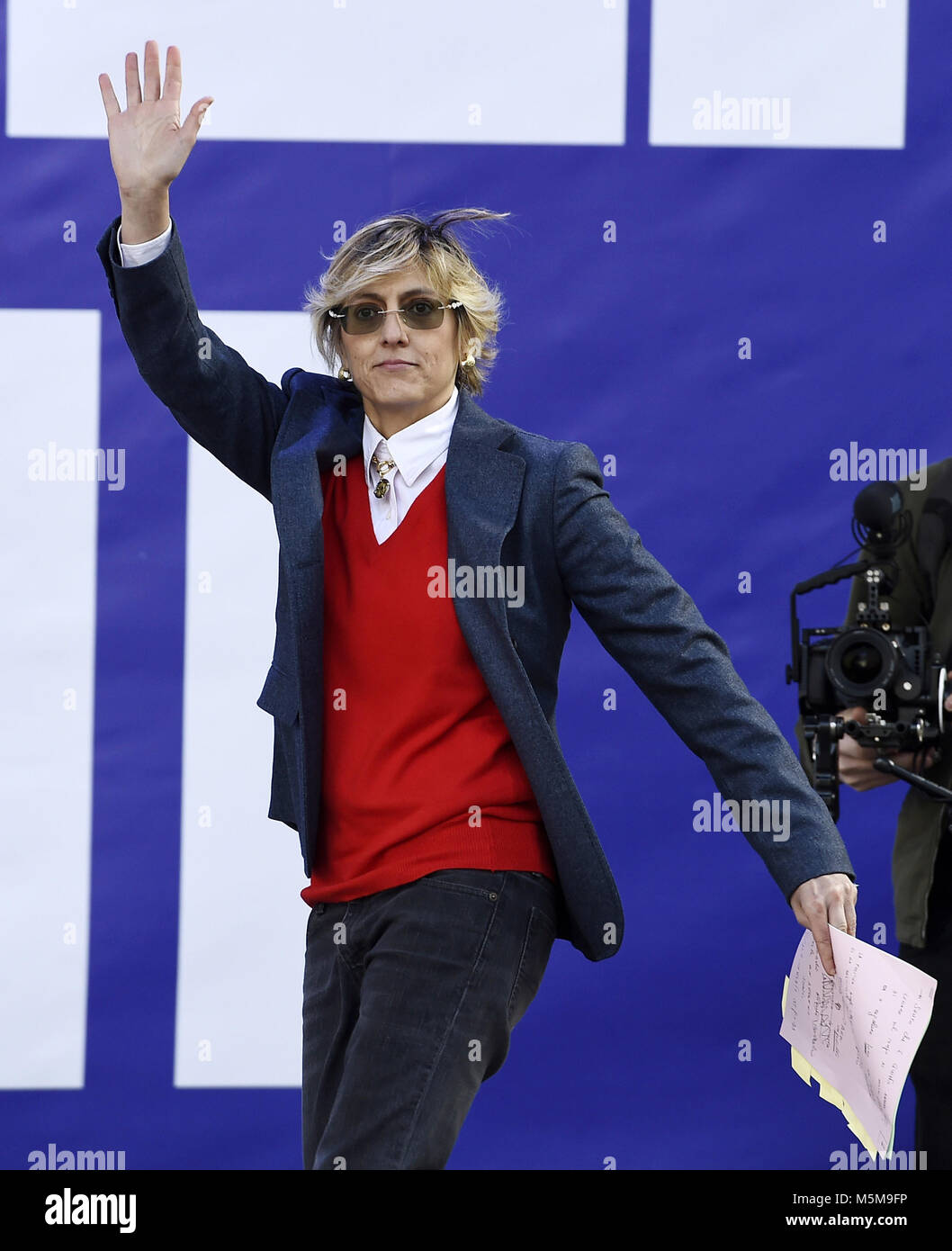 Milan, Italy, 24 Feb 2018. Giulia Bongiorno   Lega Nord party rally during the italian election campaign . Manifestazione Lega nord  Foto Daniele Buffa  Image / Insidefoto Credit: insidefoto srl/Alamy Live News Stock Photo