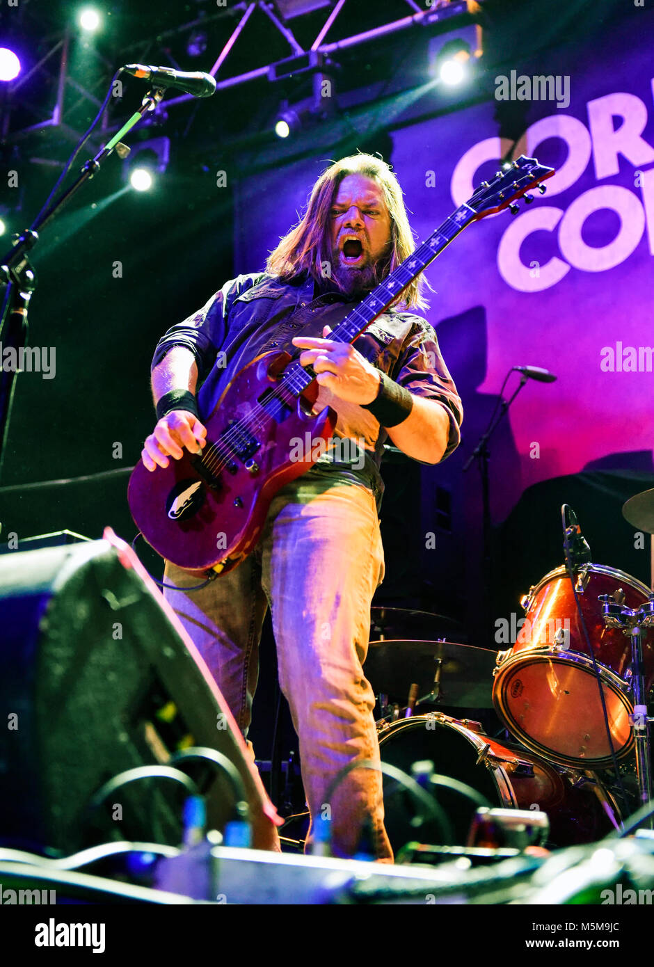 Las Vegas, Nevada, February 23, 2018 - Pepper Keenan of Corrosion of Conformity at the House of Blues in Las Vegas, NV - Photo Credit: Ken Howard Images Credit: Ken Howard/Alamy Live News Stock Photo