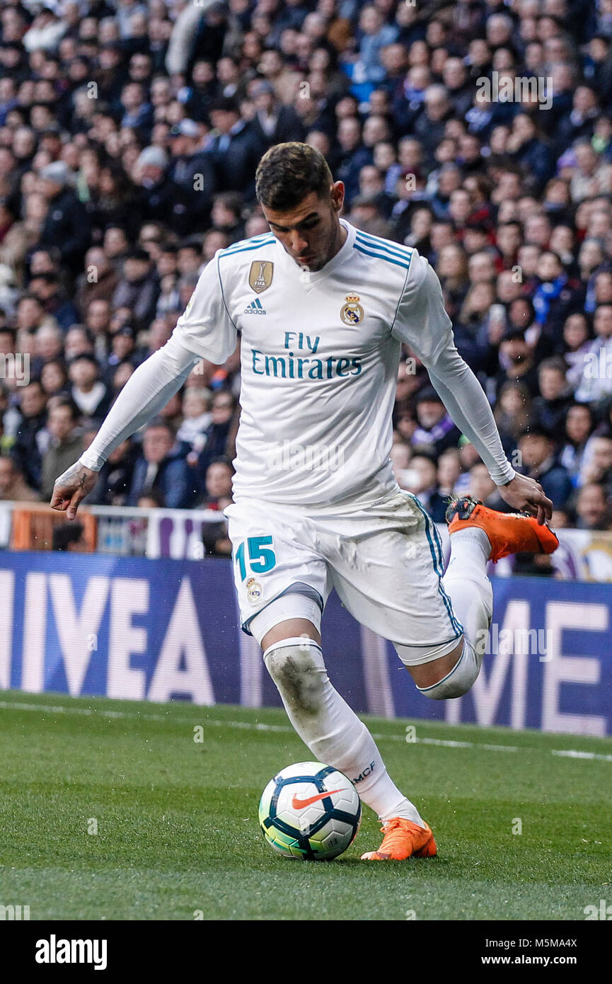 Theo Hernandez of Real Madrid looks on during the La Liga match