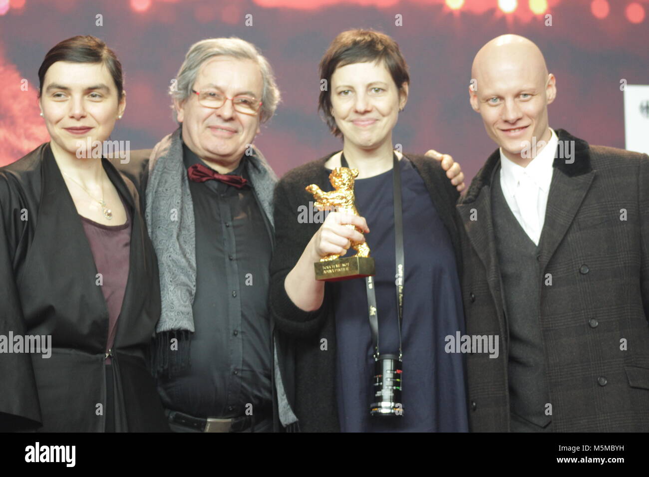 Berlin, Germany. 24th February, 2018. Winner 68th Berlinale,  golden bear, Goldener Bär Best Film: 'Touch Me Not' by Adina Pintilie , Berlin, Germany. 24th February, 2018. Press conference at the Grand Hyatt Hotel in Berlin/Germany for 68th Berlinale, Featuring:  Adina Pintilie, “Credits: T.O.Pictures / Alamy Live News“ Stock Photo