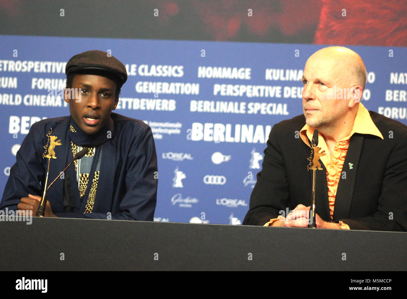Berlin, Germany. 24th February, 2018. Winner Preis der Jury (Kurzfilm), shortfilm, “Imfura“   by Samuel Ishimwe, oft the 68th Berlinale, by Adina Pintilie , Berlin, Germany. 24th February, 2018. Press conference at the Grand Hyatt Hotel in Berlin/Germany,  68th Berlinale, “Credits: T.O.Pictures / Alamy Live News“ Stock Photo