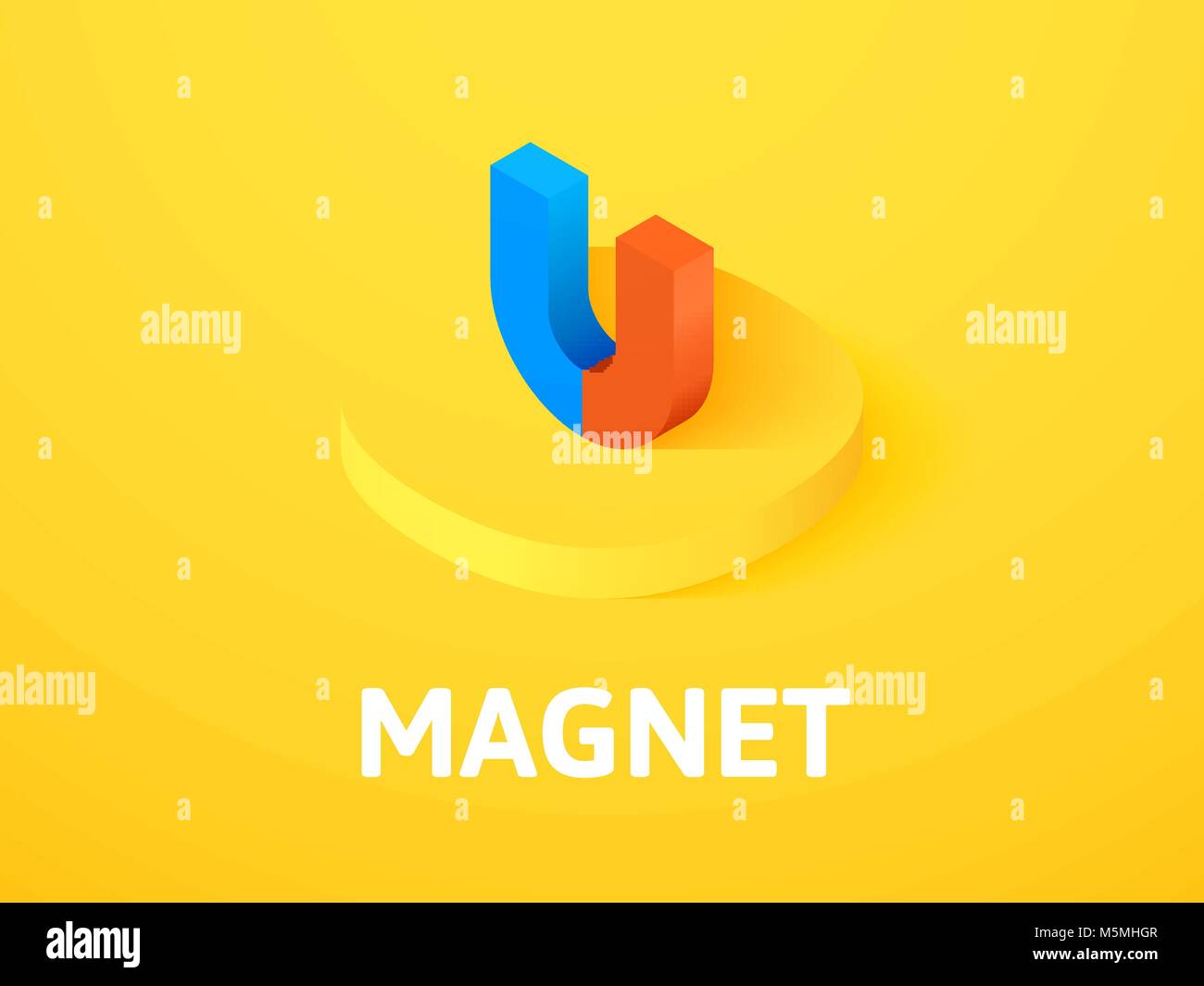 Magnet isometric icon, isolated on color background Stock Vector