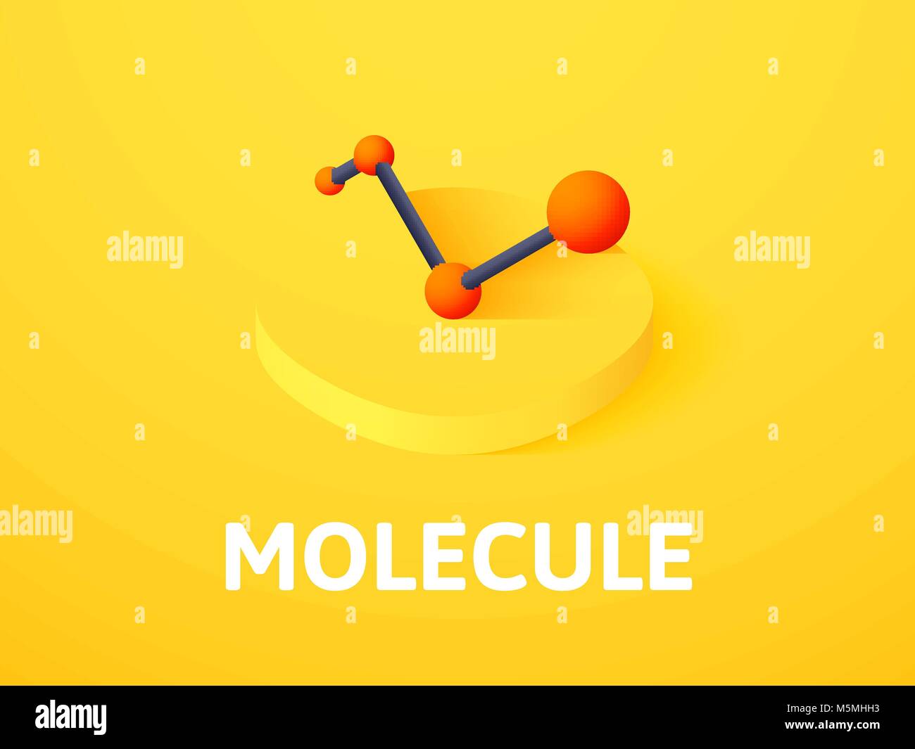 Molecule isometric icon, isolated on color background Stock Vector