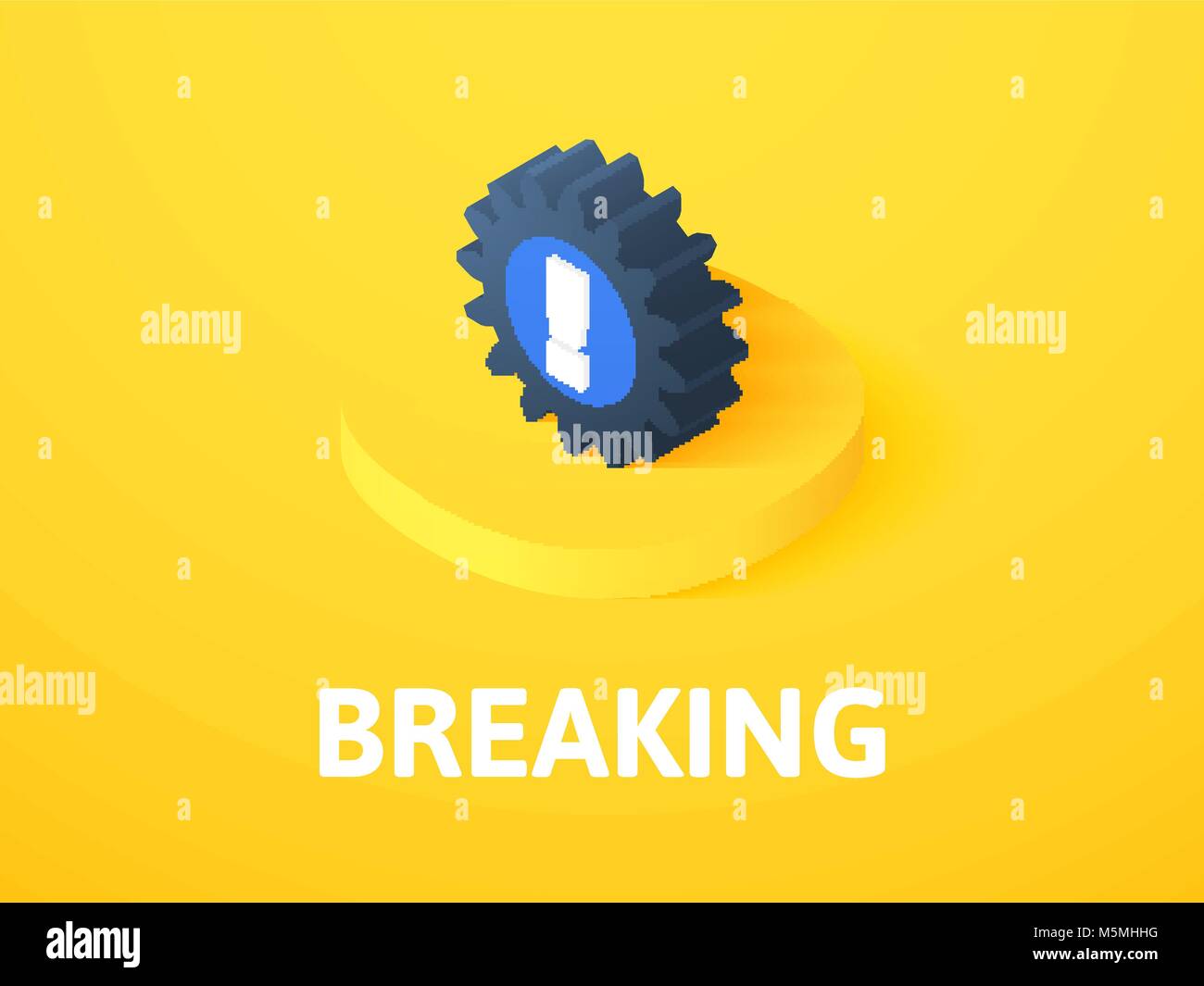 Breaking isometric icon, isolated on color background Stock Vector