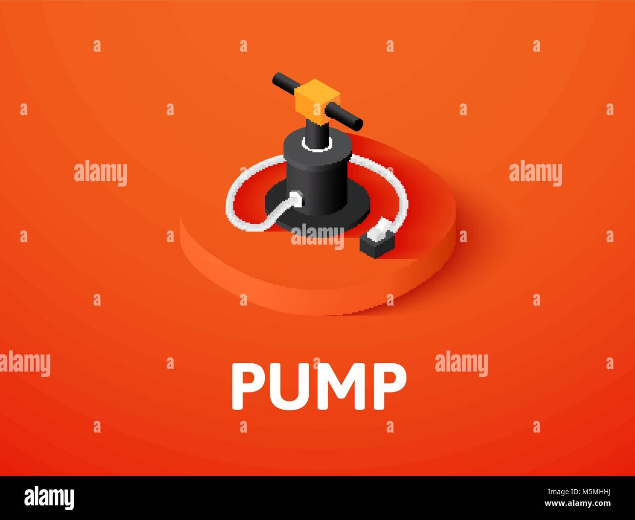 Pump isometric icon, isolated on color background Stock Vector