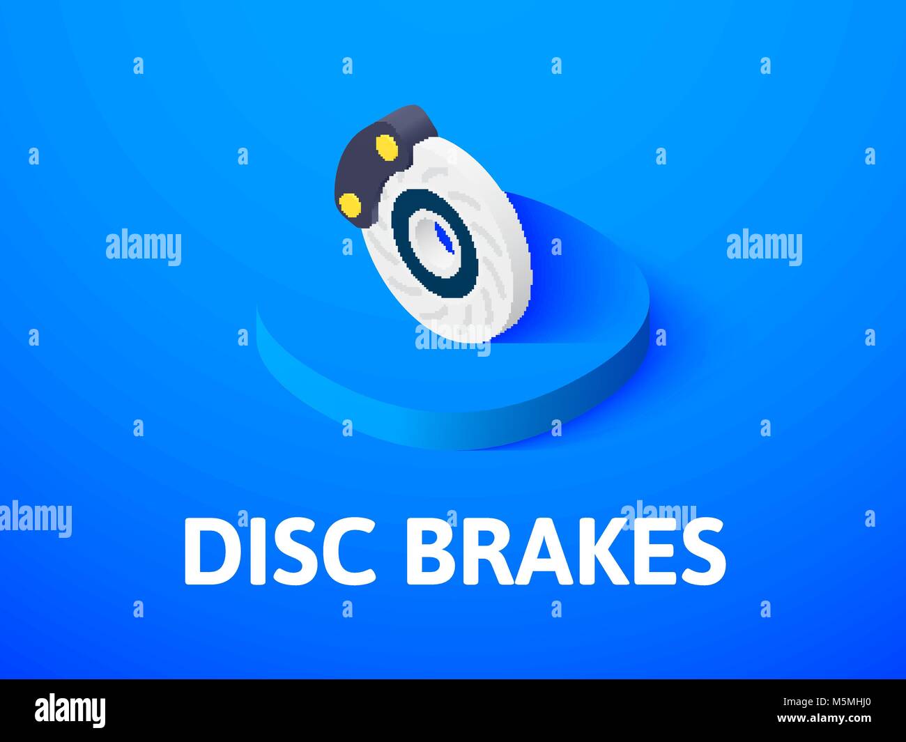 Disc brakes isometric icon, isolated on color background Stock Vector