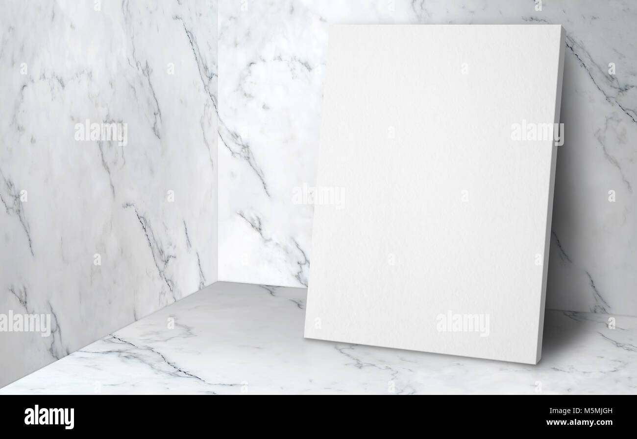Download Blank Poster At Corner Studio Room With Marble Wall And Floor Background Mock Up Studio Room For Display Or Montage Of Product For Advertising On Medi Stock Photo Alamy