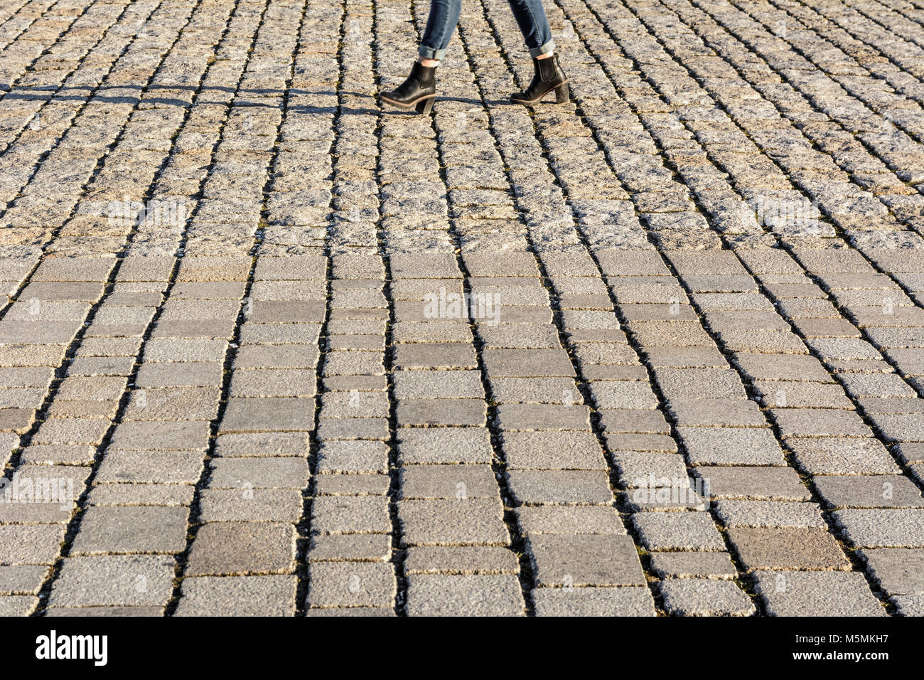 walking on the pavement Stock Photo