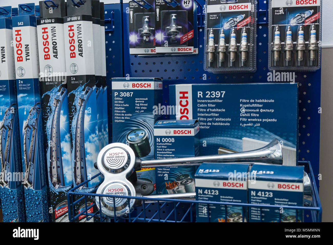 Ukraine Lviv December 10, 2017 Car accessories and spare parts from