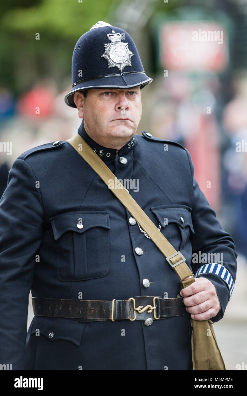 1940s Re-enactment Weekend at the National Tramway Museum, Crich, Derbyshire, England, UK Stock Photo