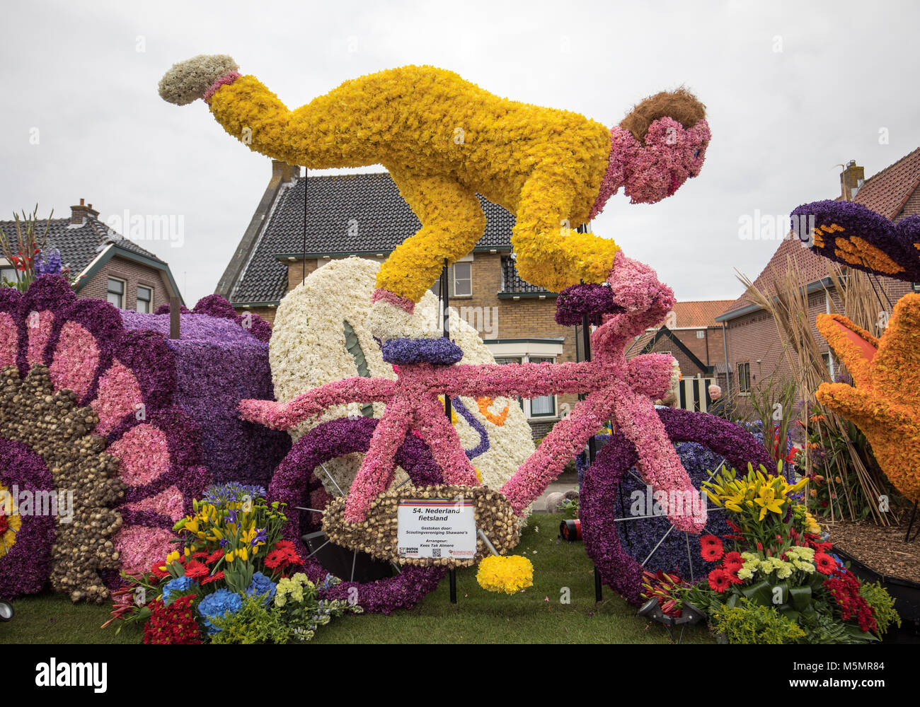 Noordwijkerhout, Netherlands April 21, 2017 Platform with tulips and