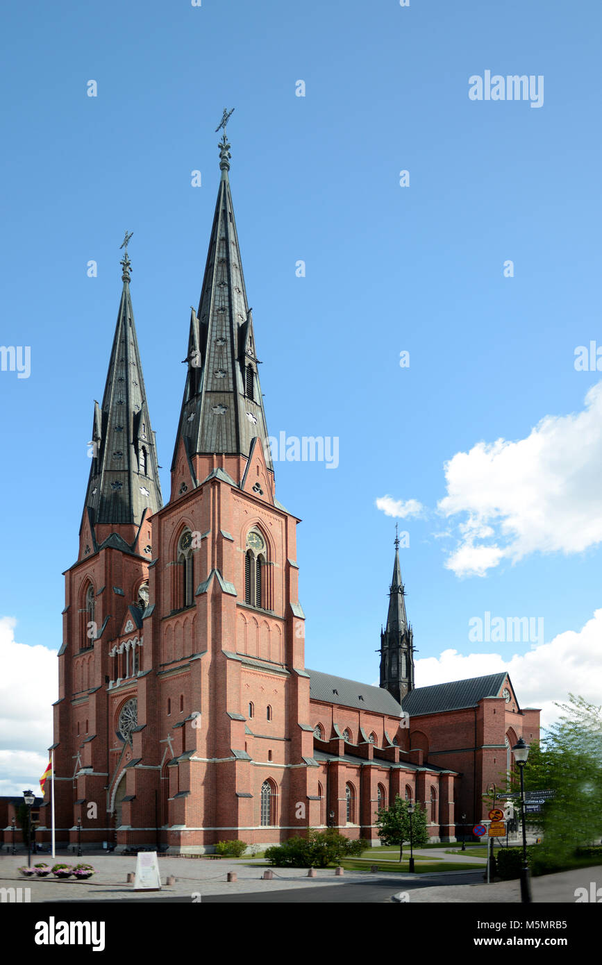 Uppsala Cathedral in the University grounds, Sweden Stock Photo