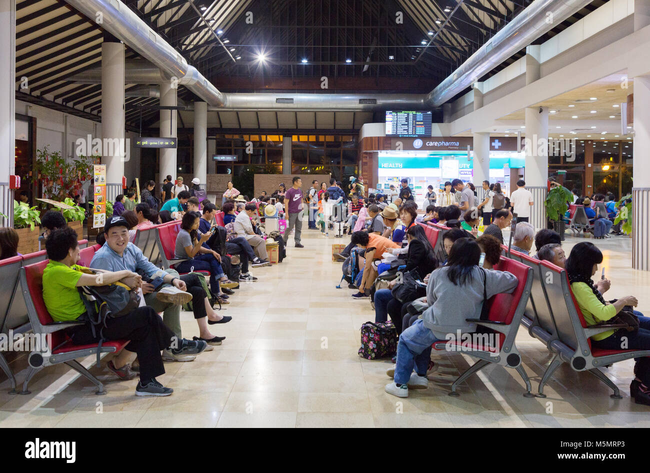 Passengers waiting in the departure lounge in the terminal building, Ho Chi Minh city airport ( Tan Son Nhat international Airport), Vietnam, Asia Stock Photo