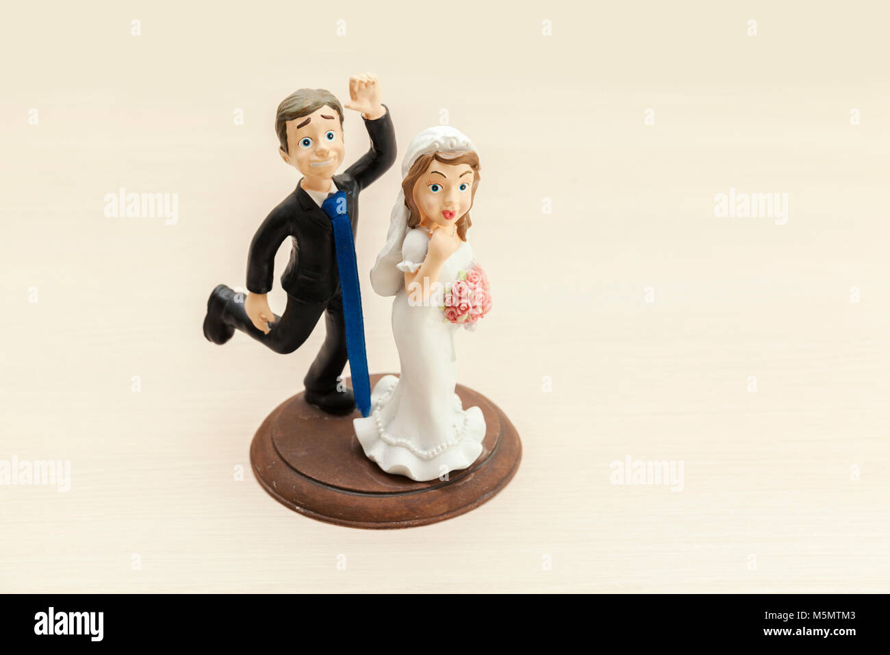 Bride And Groom Wedding Cake Decorations Funny Caracters Stock