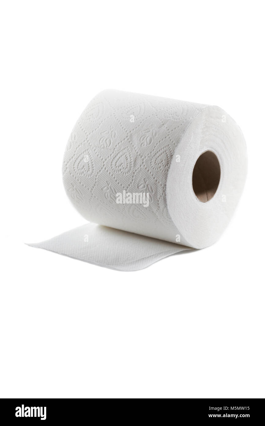 Whole toilet roll isolated on white background Stock Photo