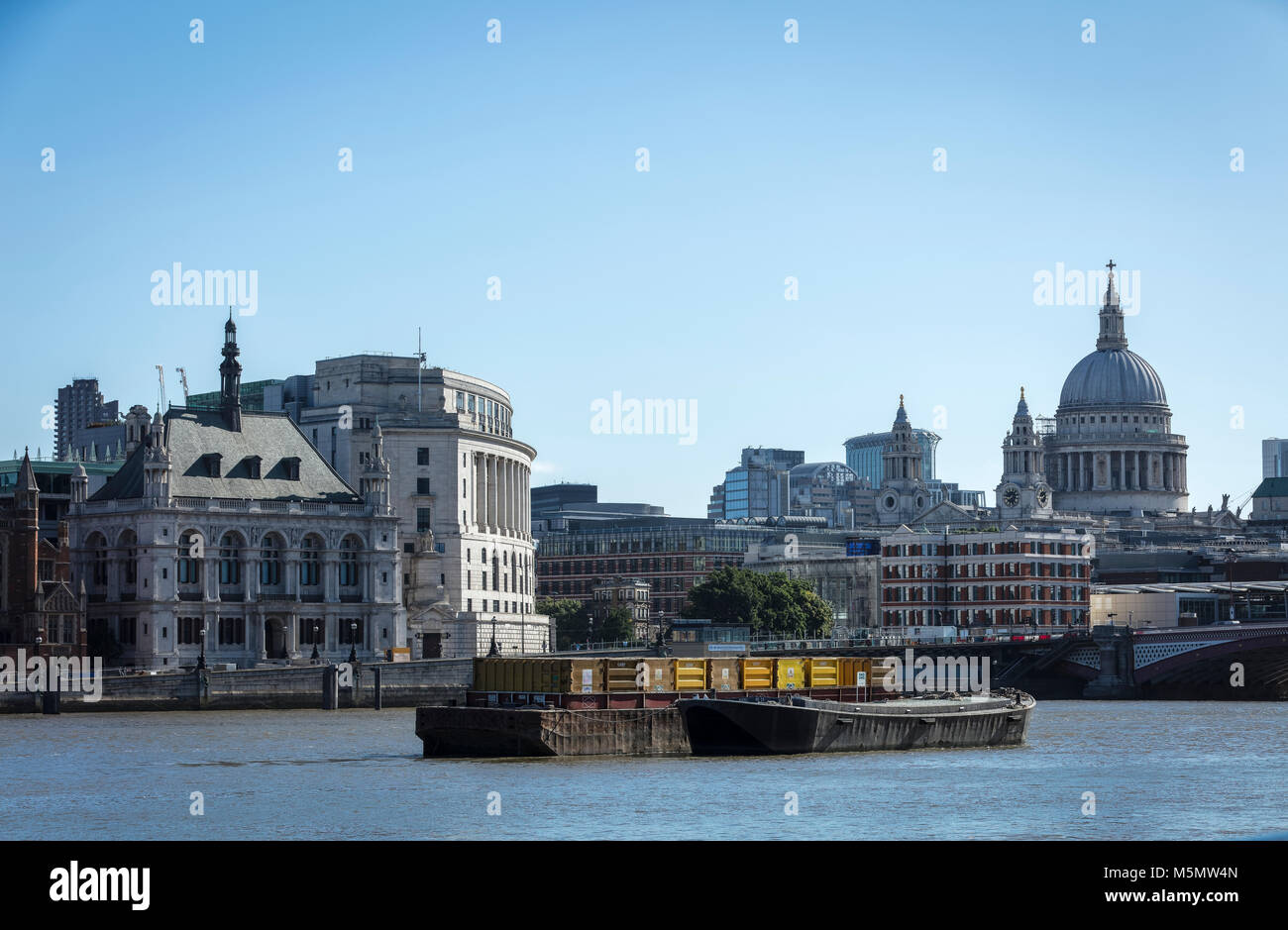 St Pauls Cathedral in London with Unilever Building Stock Photo