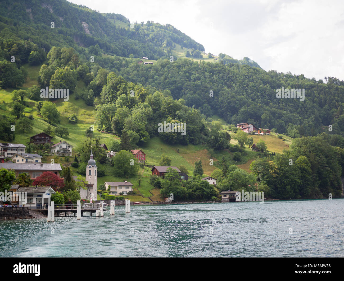 Bauen by Lake Luzern Stock Photo